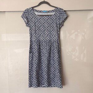 J McLaughlin Womens Emma Dress XS Blue White Geometric Print Catalina Cloth